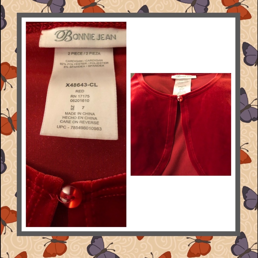 💝👼😇COPY - BONNIE JEAN Girl’s Shrug/Cropped Cardigan - Size 7